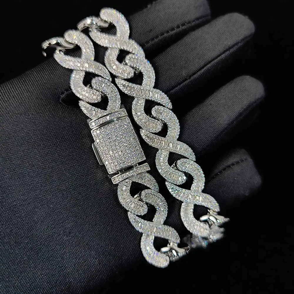 15MM Men Miami Chain Rectangle Cuban Necklace Iced Out Cubic Zirconia Gold Silver Color Hip Hop Punk Jewelry