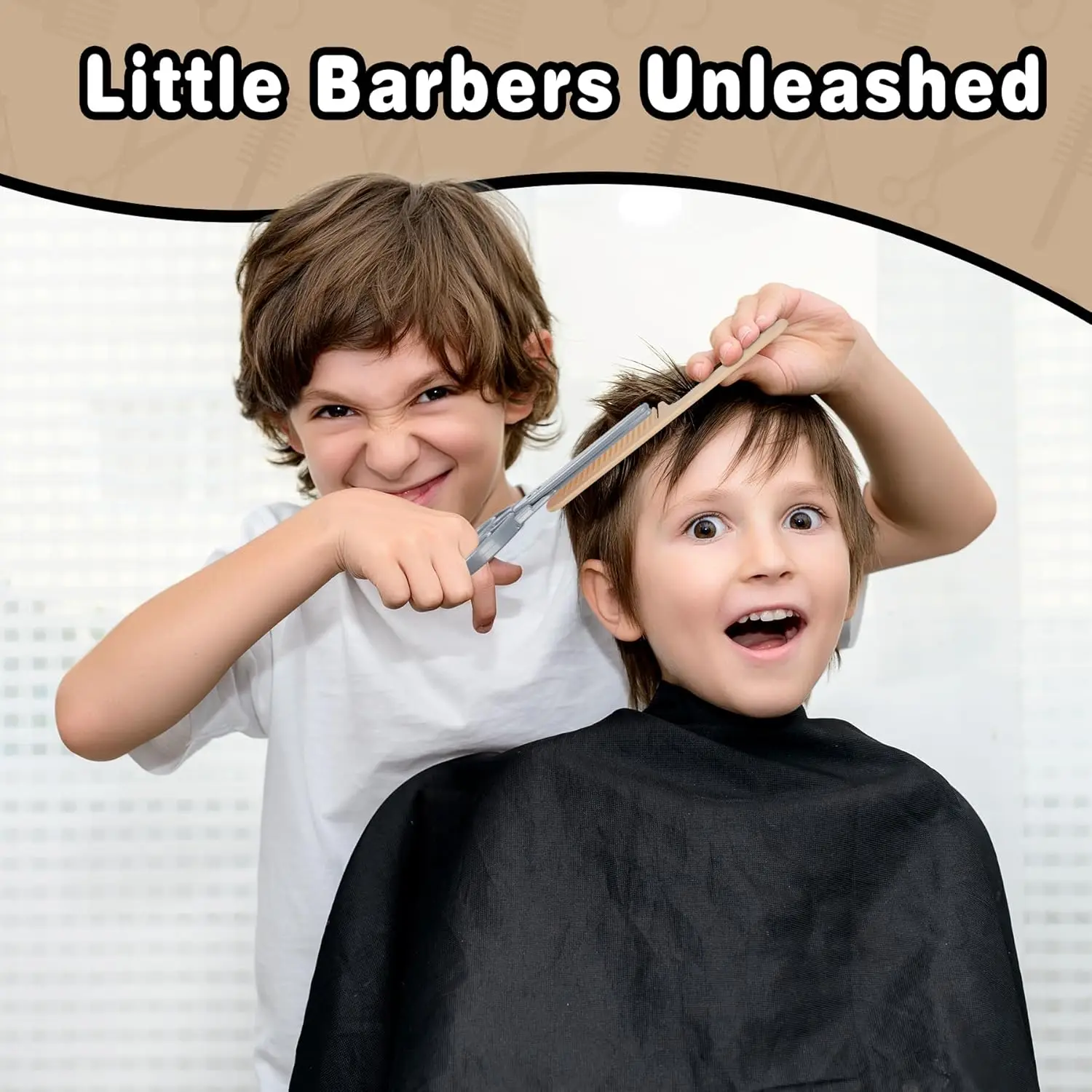 Cool Kids Barber Shop Playset-Hair Cutting Kit for Role Play, Salon, Pretend Play Gift for Boys Girls Age 3+,Christmas,Birthday