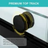 Double Sliding Shower Door, Clear Tempered Glass, 18 inch Pull Handle, Stainless Steel Hardware, Matte Black Finished 4