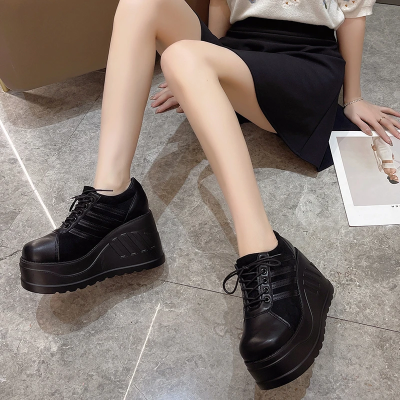 35-43 Female Goth Platform Fashion Cosplay Wedges High Heels Women's Pumps 2025 Street Sneaker Shoes women high heels