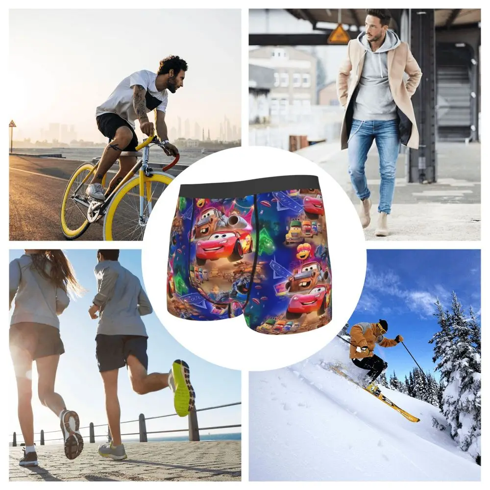 Custom Lightning McQueen Car Collage Boxers Shorts Men's Briefs Underwear Cool Underpants