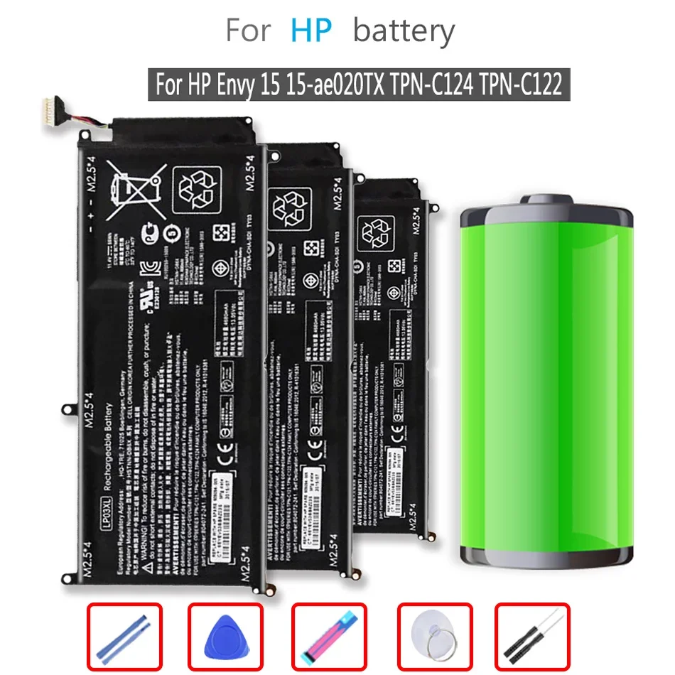 

Аккумулятор LP03XL 4680 мАч для ноутбука HP Envy 15 15-ae020TX TPN-C124 807417-005 TPN-C122 DB6C