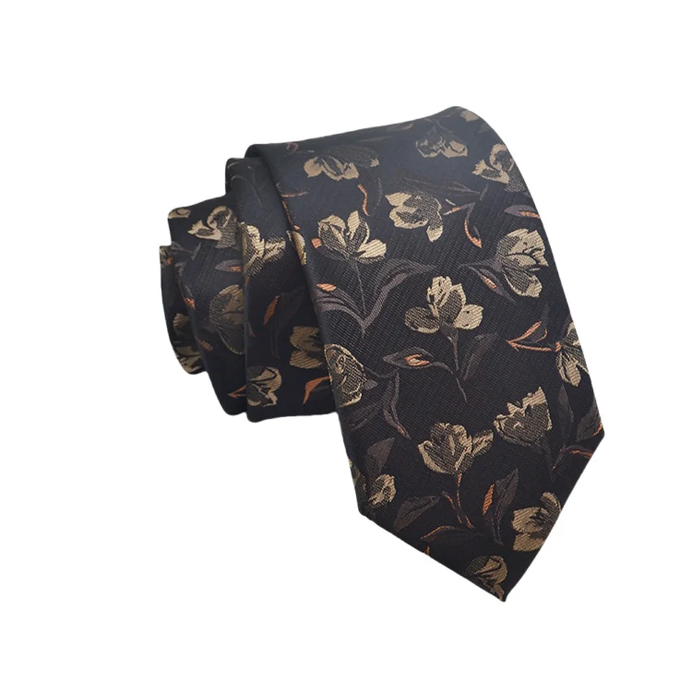 Mens Jacquard Tie - Floral Dot Necktie for Weddings  Daily Wear