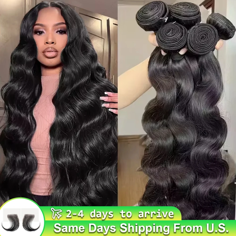 14A 30 Inch Body Wave Human Hair Bundles 100% Brazilian Raw Hair 2/3/4/5 Bundles Natural Black Human Hair Extensions For Women