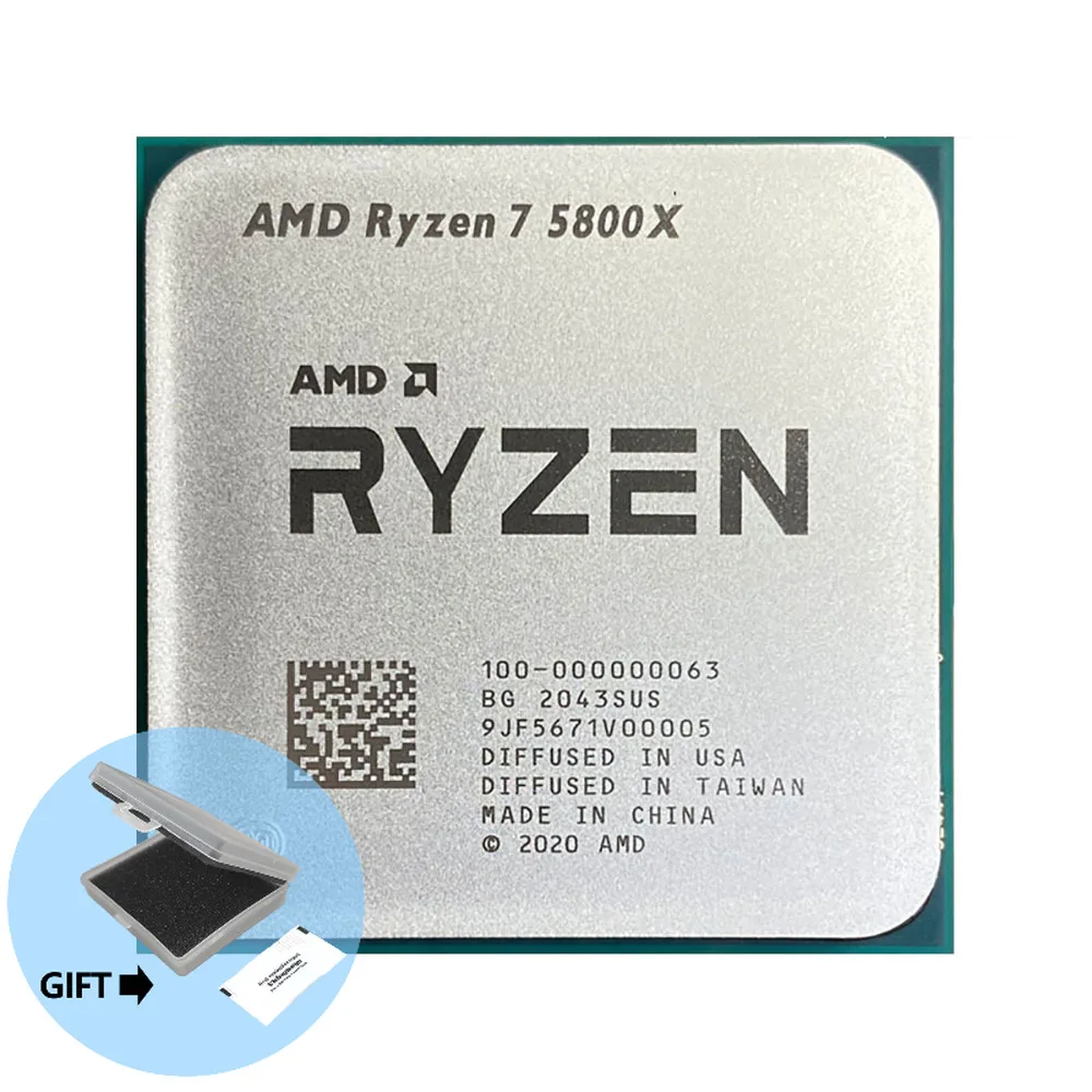 AMD Ryzen 7 5800X R7 5800X 3.8 GHz Eight-Core 16-Thread CPU Processor 7NM  L3=32M 100-000000063 Socket AM4