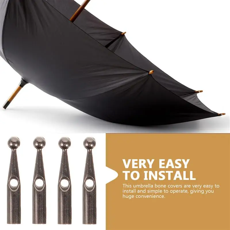 10pcs Metal Umbrella Beads Foldable Umbrella Tail Beads Replacement Umbrella Tail Beads Metal Umbrella Bone Covers