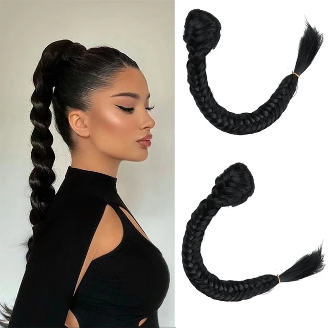 Black Long Pigtail Hair Extensions