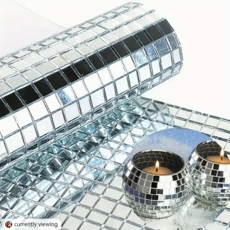 1PC Mirror Wall Sticker Self-Adhesive Square Mosaic Tiles Stickers For Home Bathroom Wall Decor Wedding Bar Diy Disco Ball wall stickers