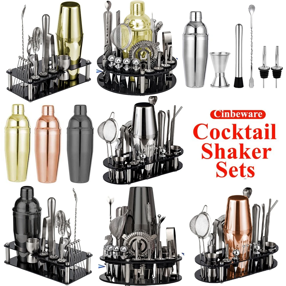 1-33 Pezzi Cocktail Shaker Set Completo Barman Kit Con Boston Shaker Kit Utensili Da Cocktail Bartending Home Bar
