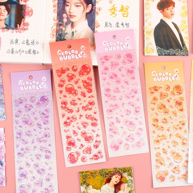  50 Sheets Colorful Photocard Stickers Cute Korean Deco