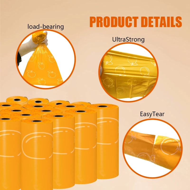 EPI Photodegradable Pet Poop Bags Orange Scented Dog Poo Bag Pet Cleaning Supplies Dispenser Gift