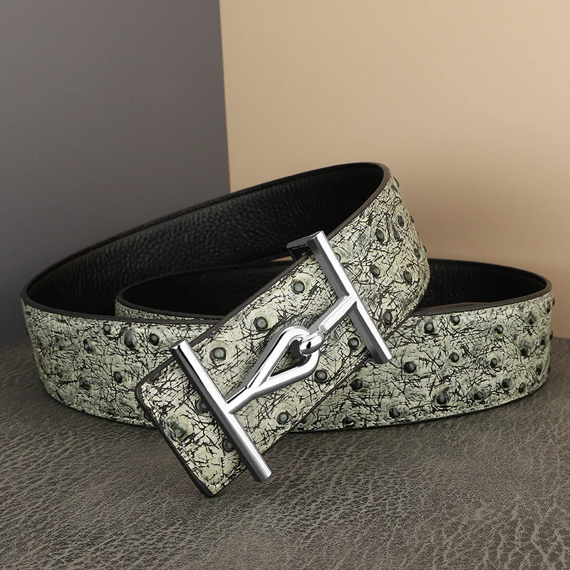 High Quality Designer Belts Men Letter Slide Buckle Genuine