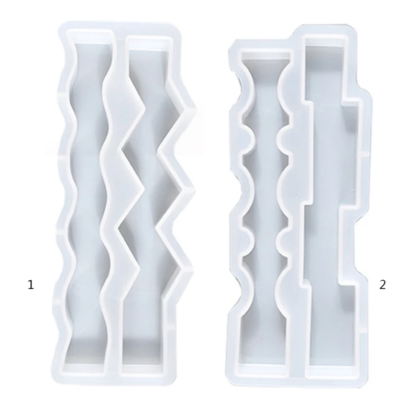 Y4QE Wavy Bar Silicone Mold Keychain Resin Epoxy Craft Polymer Clay Craft DIY