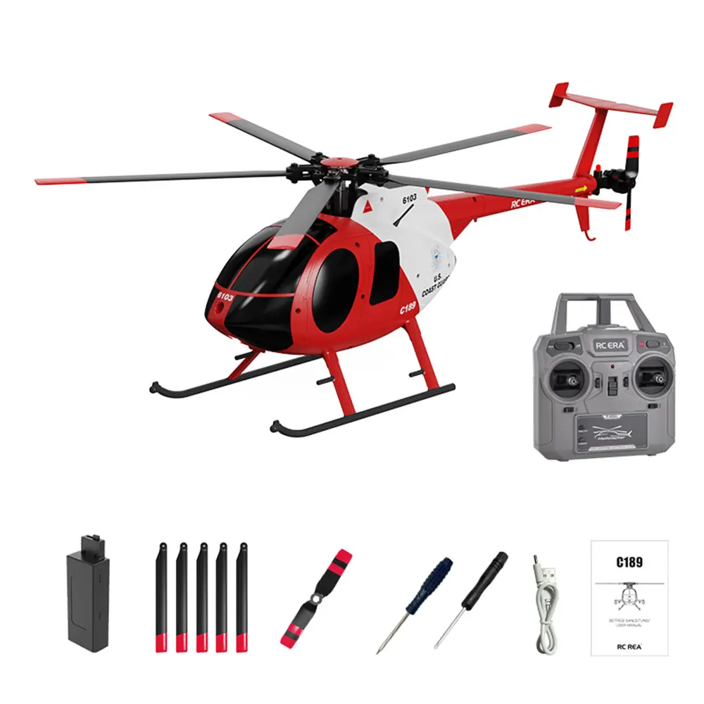 Flybarless rcヘリコプターrtf、rc era c189 md500,2.4g 4ch uav