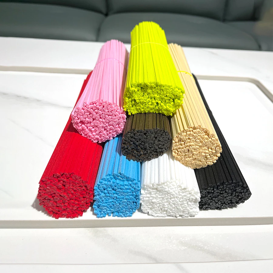 Triangle Shape Fibre Reed Diffuser Sticks 100pcs Length 22cm Diameter 4mm Home Fragrance Oil Refill Sticks Thick Reed