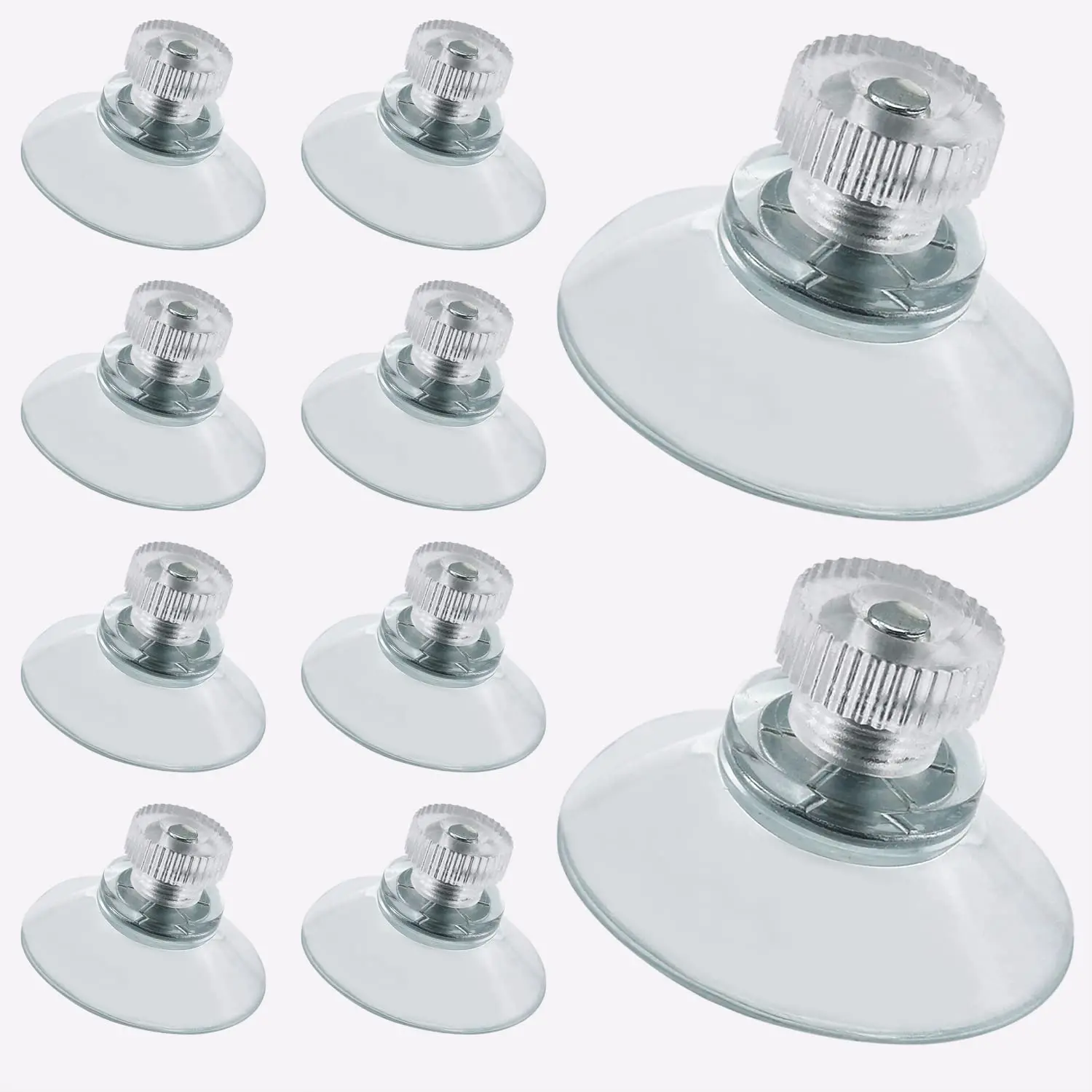 Suction Cups 10 Pcs Clear Suction Cups PVC Vacuum Suction Cup Holder Plastic Cups with Screws for Bathroom Kitchens Offices