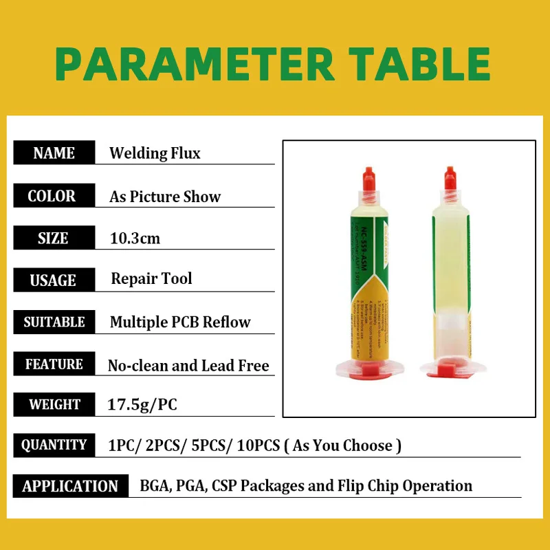 10cc flux paste NC-559-ASM BGA flux syringe type solder paste Welding flux soldering Solda pasta de solda reballing