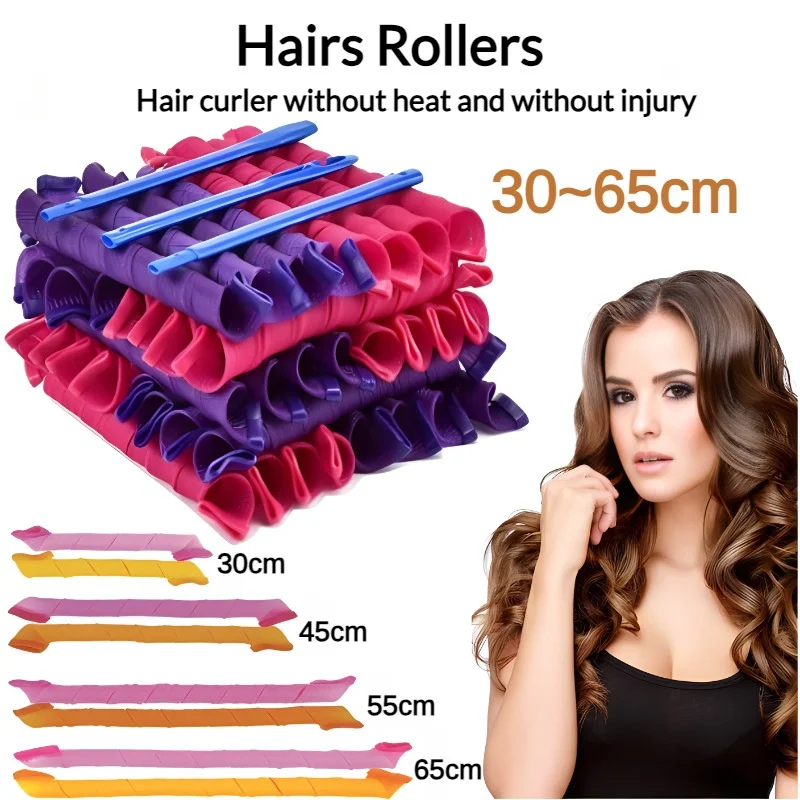 10Pcs No Heat Hair Rollers Heatless Hairbigodino Wave Formers Kit Accessori Per Lo Styling Lazy Perm Curling Hair Tool Rulli Per Capelli Fai Da Te