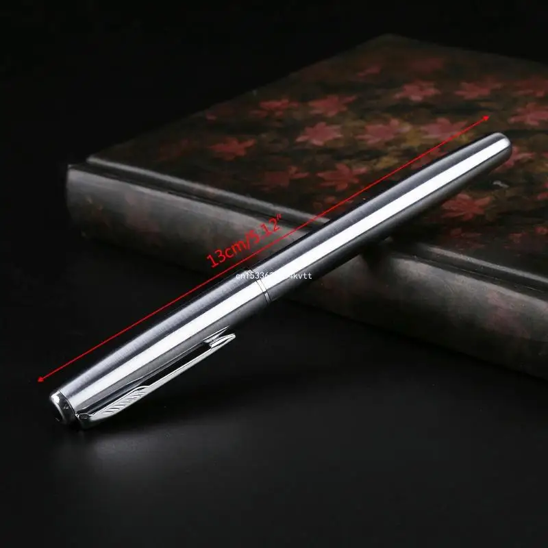 

5020 Silver Stainless steel Fountain Pen With Standard for M Nib Gift Dropship