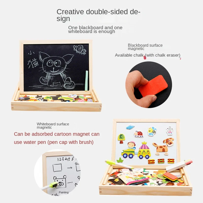 Montessori Baby Sketchpad Magnetic Collage Boy Early Childhood Toy Children Drawing Game Girl 3 Years 5 Holiday Gift Birthday 6
