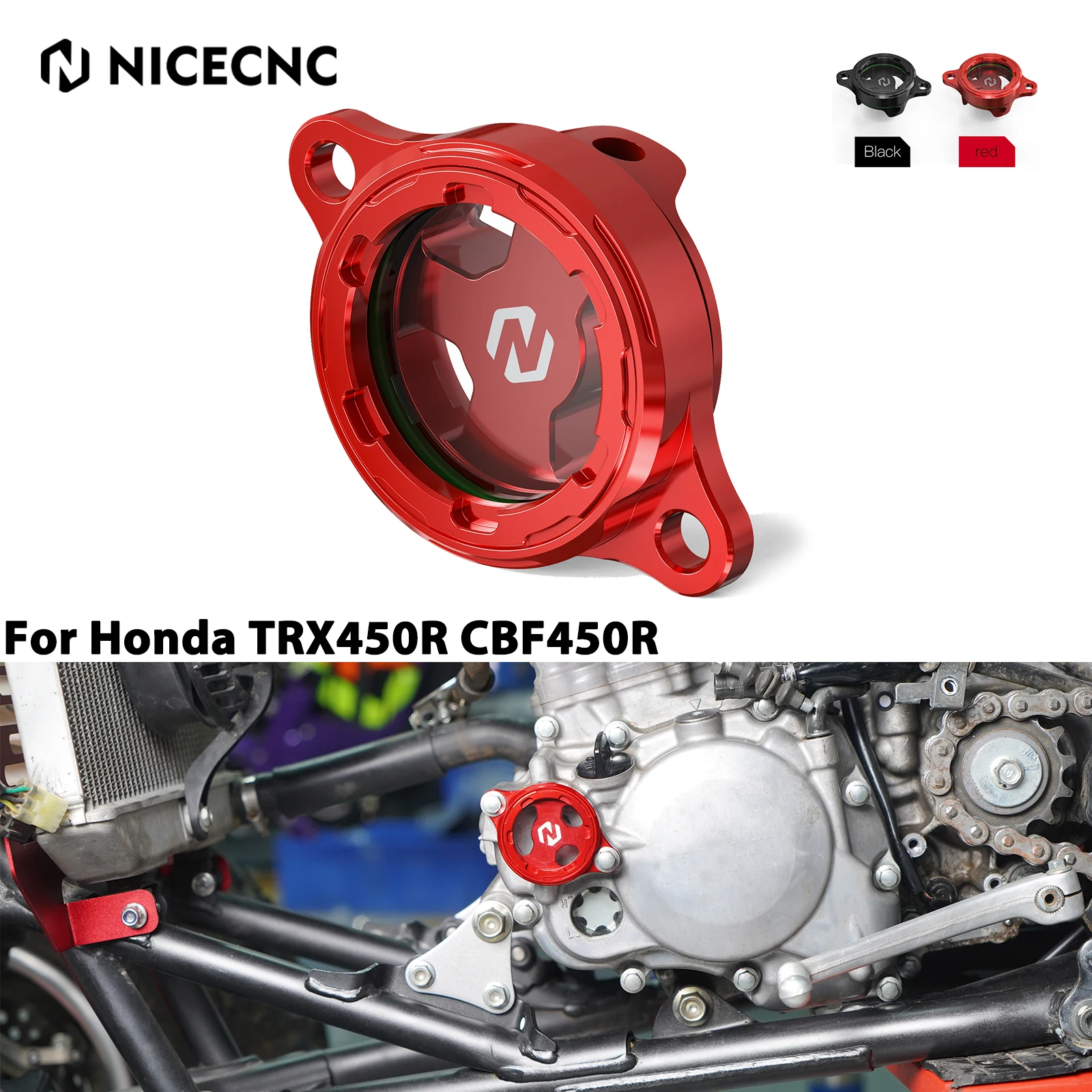 

ATV Engine Oil Filter Clear Cover For Honda TRX450R 2006-2009 TRX TRX450ER CBF450R CBF450X Motorcycle Accessories 11333-MEB-670