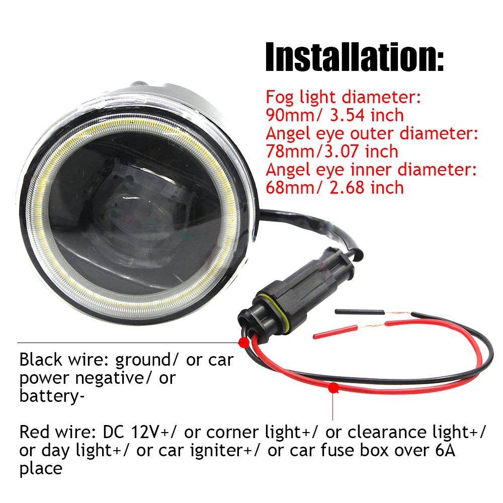 LED Fog Lights Assembly with Lens for Nissan Serena 20G 20S (C25) 2005-10.2010 Angel Eye DRL Ring Halo Daytime Running Lamp Kit detail image 5