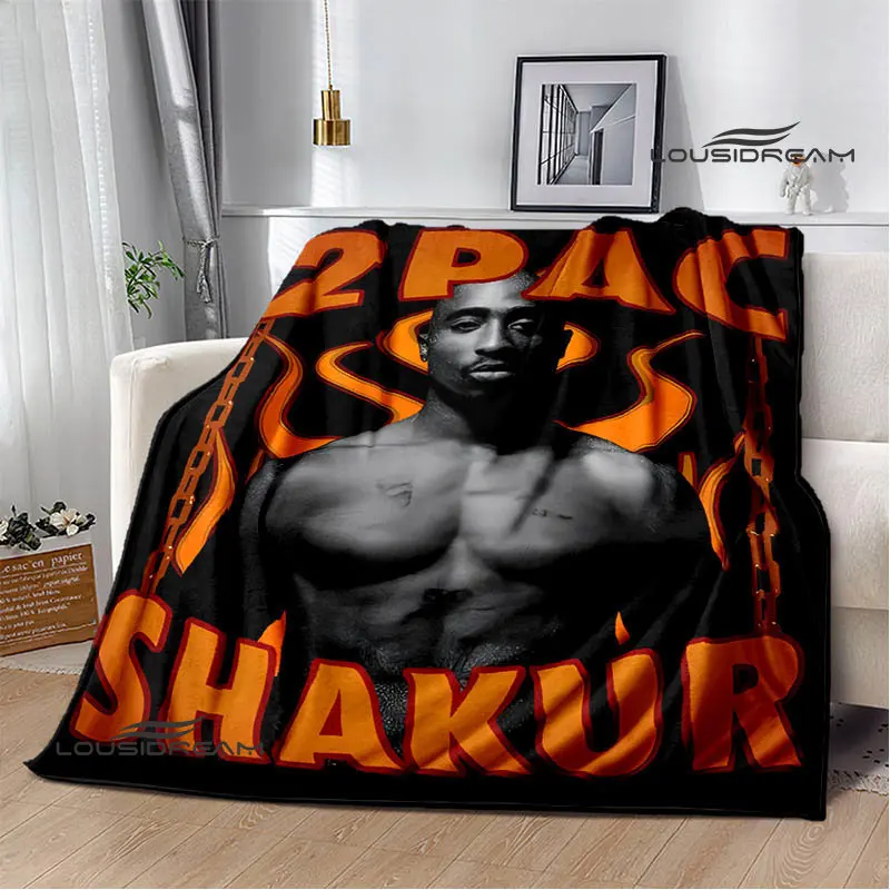 2PAC hip -hop singer fashion printed blanket warm bed blanket soft and comfortable blanket home travel blanket birthday gift 6
