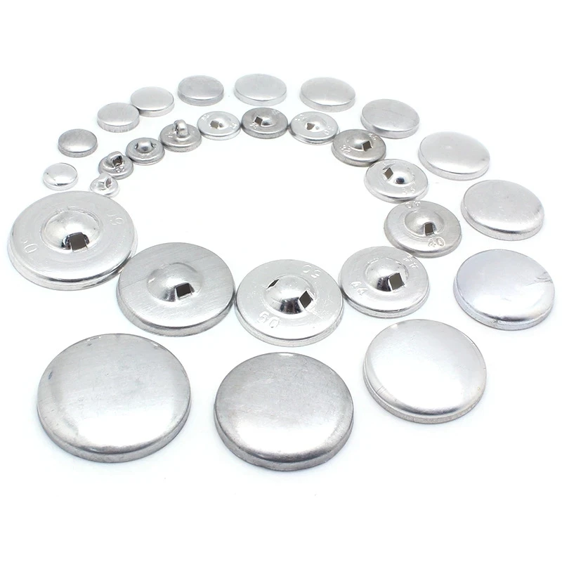 

100Sets 16L-60L DIY Handmade Fabric buttons Bread Shape Round Fabric Covered Button Cloth Aluminum Back Cover Buttons