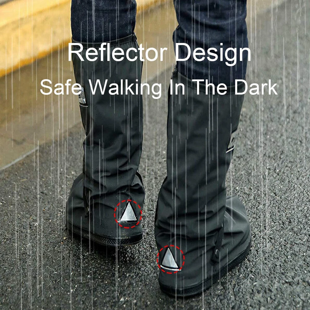 Shoe Covers Waterproof Reusable Motorcycle Cycling Bike Rain Snow Boot Shoe Covers for Outdoor Tourist Non-Slip Shoes Protector