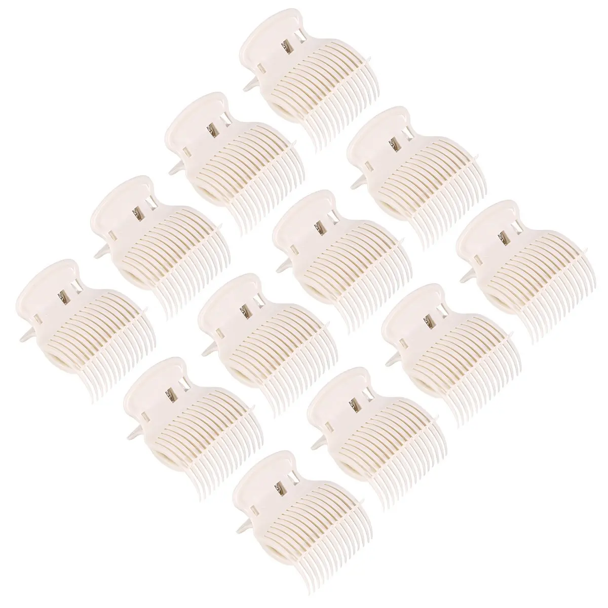12Pcs 고온 헤어 클램프 플라스틱 머리핀 고정 클립 펌 염색 살롱 이발소 매일 사용하는 헤어 액세서리