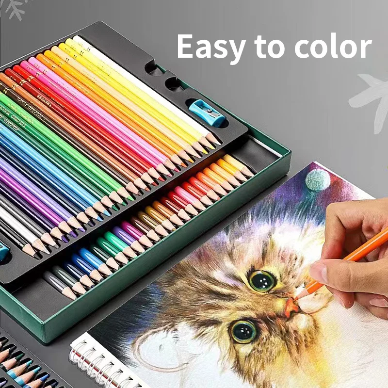 Professional Colored Oil Pencils Set with Storage Bag - 48/72 Vibrant Colors