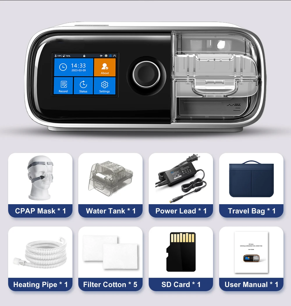 Resoxy 20A Auto CPAP Machine APAP Automatic Pressure Adjustment Sleep Machine with Mask for Anti Snoring Sleep Apnea OSA CSA