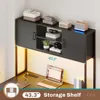 Corner Computer Desk, Reversible L Shaped Computer Desk with Fabric Drawers and Power Outlet, Gaming Desk with Led Lights, Hutc 5