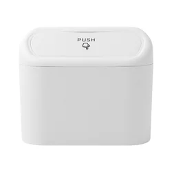 Waterproof Hanging Car Garbage Bin and Multifunctional Vehicle Storage Box (White)