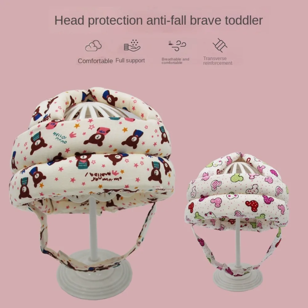 

Adjustable Baby Protection Hat Useful Soft Cartoon Safety Helmet Polyester Cotton Head Protection Headgear Toddler
