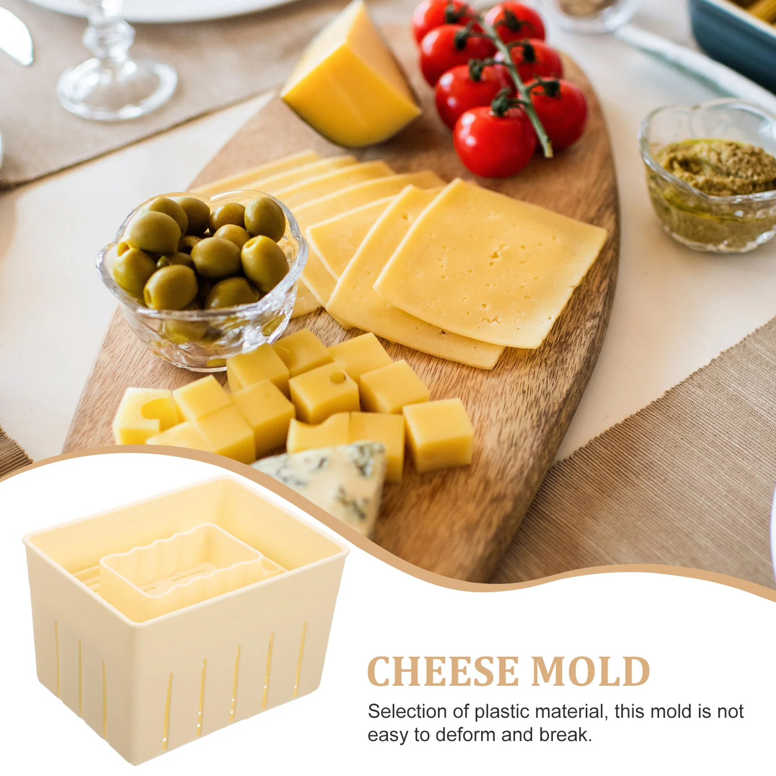 3 Sets Homemade Cheese Pressing Plate Tofu Film Making Mold Squeezer Household Supplies Plastic Practical cheese maker set,tofu stamper mold