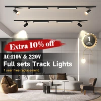 Led Track Light Set Rail Lighting System 110-220V Full Spotlight Fixtures 12/20/40W  For Living Room Clothing Store Shop Home 1