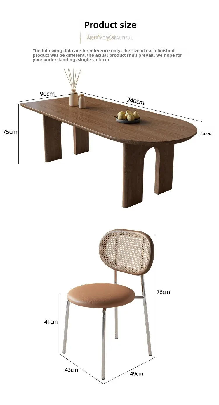 Solid Wood Island Dining Table Integrated Special-shaped Rectangular Wall Oval Household Desk Dining Table And Chair Combination