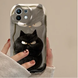 Whimsical Black and Orange Cat Design Phone Case - POCO X4 GT 5G (White)