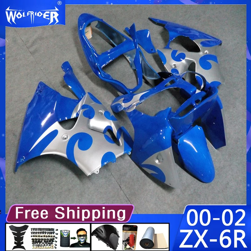 

Motorcycle ABS plastic fairings Body Kit for ZX-6R 2000-2002 ZX6R 00 01 02 Motorbike blue fairing Manufacturer Customize cover