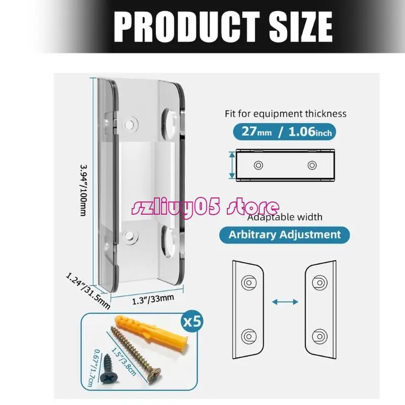 E28E 공간 절약 벽 마운트 노트북 스탠드 인체 공학적 조절 가능한 디자인의 책상 아크릴 컴퓨터 홀더