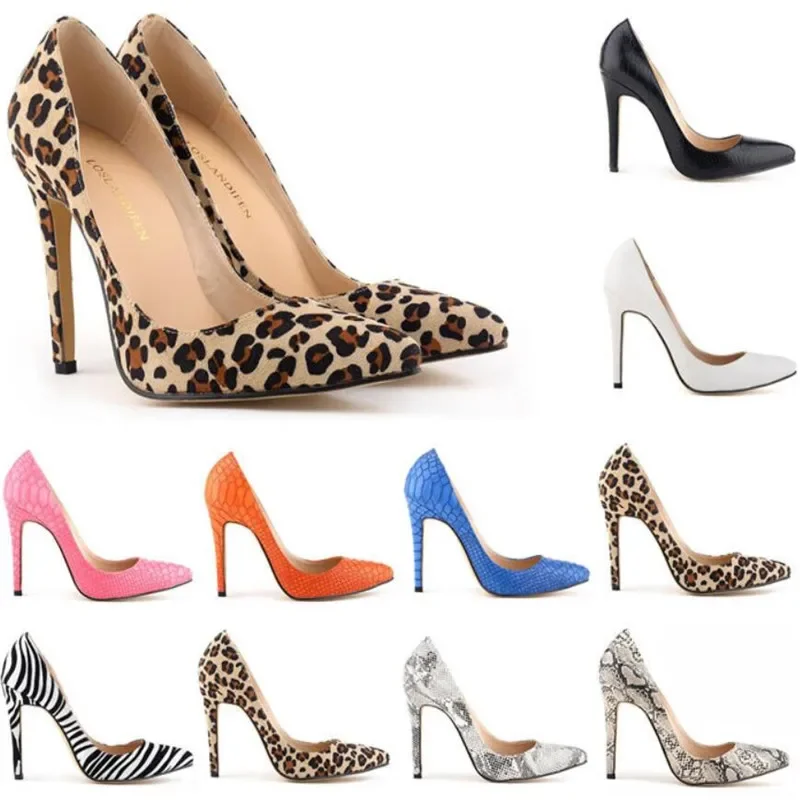 Women Pumps Snake Leopard Zebra Pattern Pointed Toe Thin Heels Shoes Woman Platform Shoes Designer Shoes Women Luxury