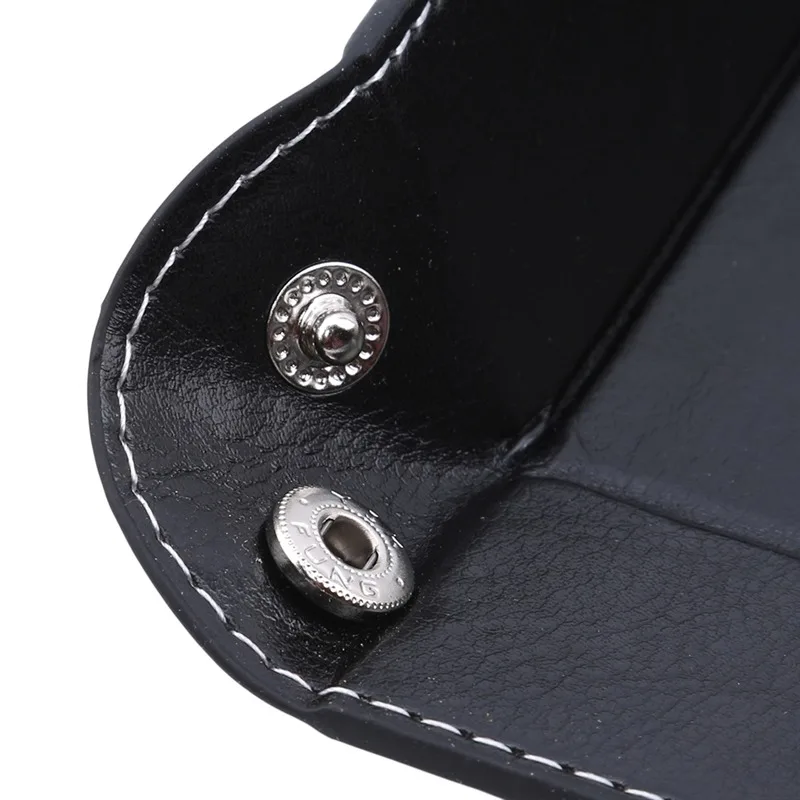 Rolling Folding Square Hexagon Dice Game Storage Tray Holder Double Sided Thick PU Leather Dice Mat Office Supply For Small Item 6