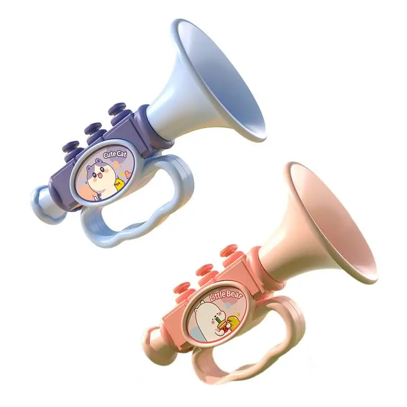 Toy Trumpet Cartoon Mini Trumpet Toy Saxophone Kids Music Instruments Blow Horn Noise Makers New Year Parties Kids Events