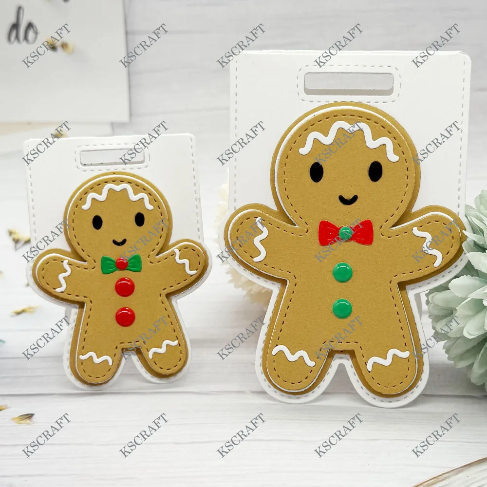 KSCRAFT Gingerbread Man Bag Topper Cutting Dies Stencils for DIY Scrapbooking Decorative Embossing DIY Paper Cards