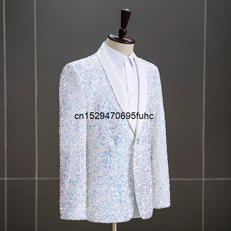 Men's Dress Sequins Fashion Stage Performance Suit Blazer