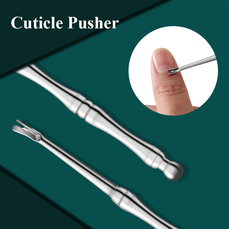 High-Quality Stainless Steel Cuticle Remover Silver Dead Skin Cuticle Pusher Trimmer Pedicure Nail Tools Special Gift