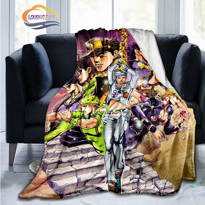 

Anime JoJo's Bizarre Adventure Stone Ocean flannel Blanket Throw blanket Warm Sofa bed children and girls Gift s