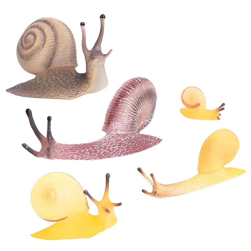 

5pcs Simulation Realistic Snail Figurines Fake Snail Toy Figures Simulation Animal Figure Snail Model