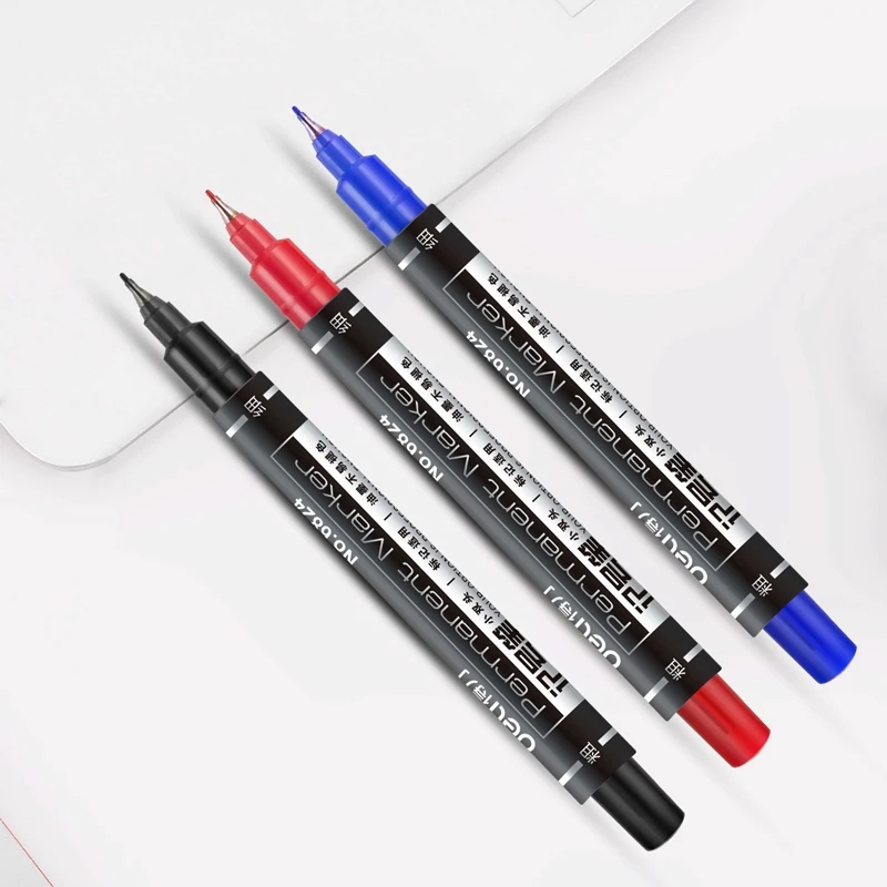 Deli 1 PC Marker Two-tip Permanent 1.5mm/0.5mm Black Ink Writing Drawing for permanent marker pen,marker pens,permanent marker,permanent markers,markers pen,art markers,art marker pen